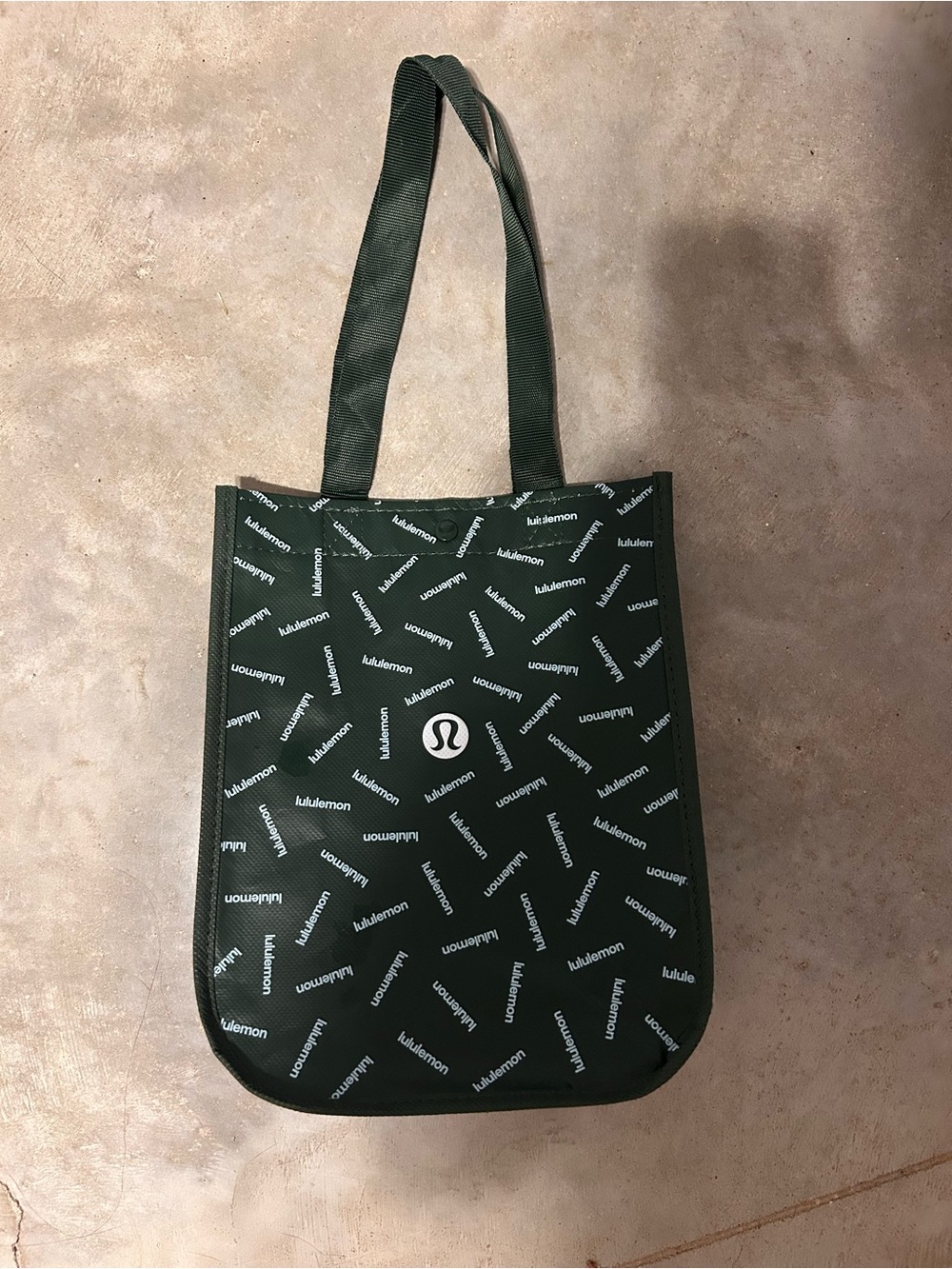 lululemon athletica Forest Green Reusable Tote Bag with White Text